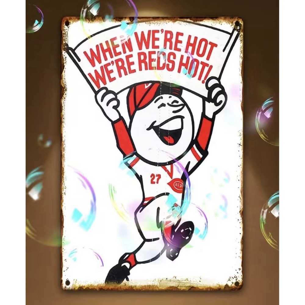 New Cincinnati Reds 8x12‎ Metal Sign MLB Sports Fan Man Cave Bar Garage Red Hot